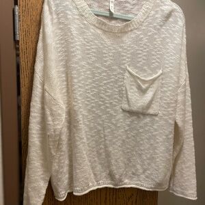 Wishlist Ivory Knit Sweater with Pocket
